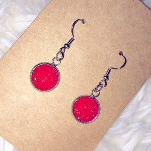 Faux druzy quartz earrings. NEW!!